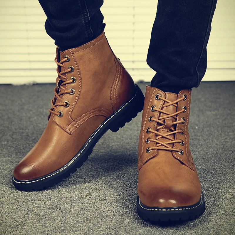 Мужская обувь Модные джинсовые ботинки стильная в британском стиле Нескользящая