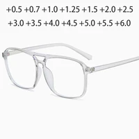 square finished reading glasses big frame double beam hyperopia eyewear diopter 0 0 5 1 0 2 0 to 6 0