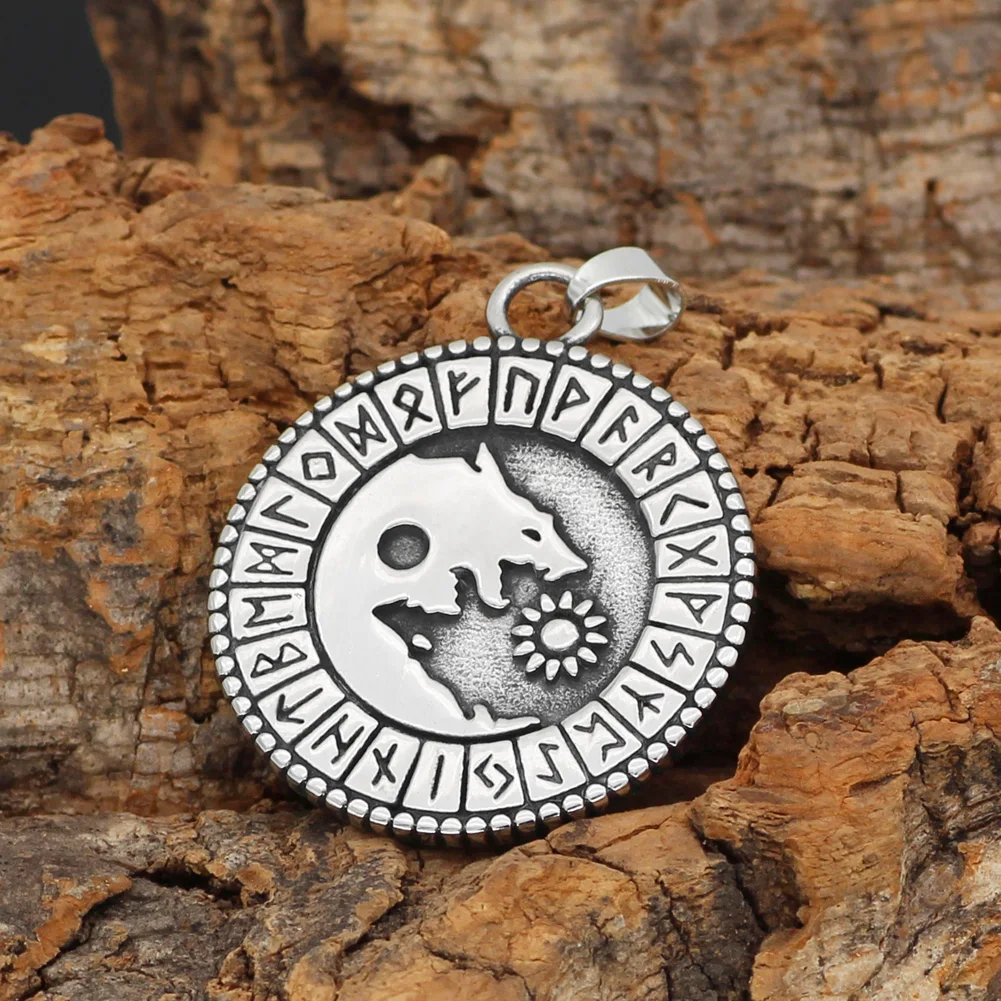 Скандинавский Викинг Волк Гери и Фреки Рунический Амулет из нержавеющей стали