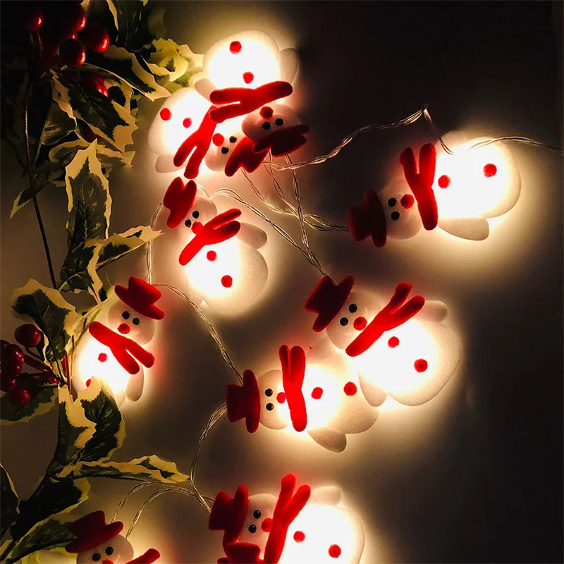 

1.65M 10 LED Garland String Light Snowman Christmas Tree Fairy Light Xmas Tree Decoration For Home Party Navidad New Year Gift