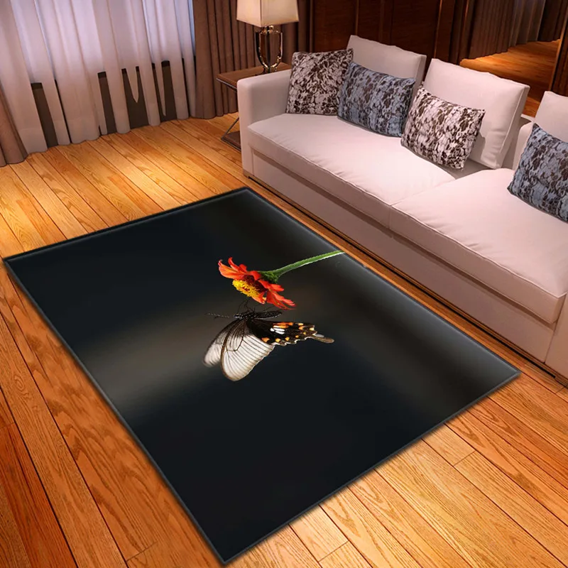 

Модный ковер в скандинавском стиле с 3D рисунком бабочки, Детский ковер для ползания, детский игровой коврик, мягкий фланелевый ковер для спа...