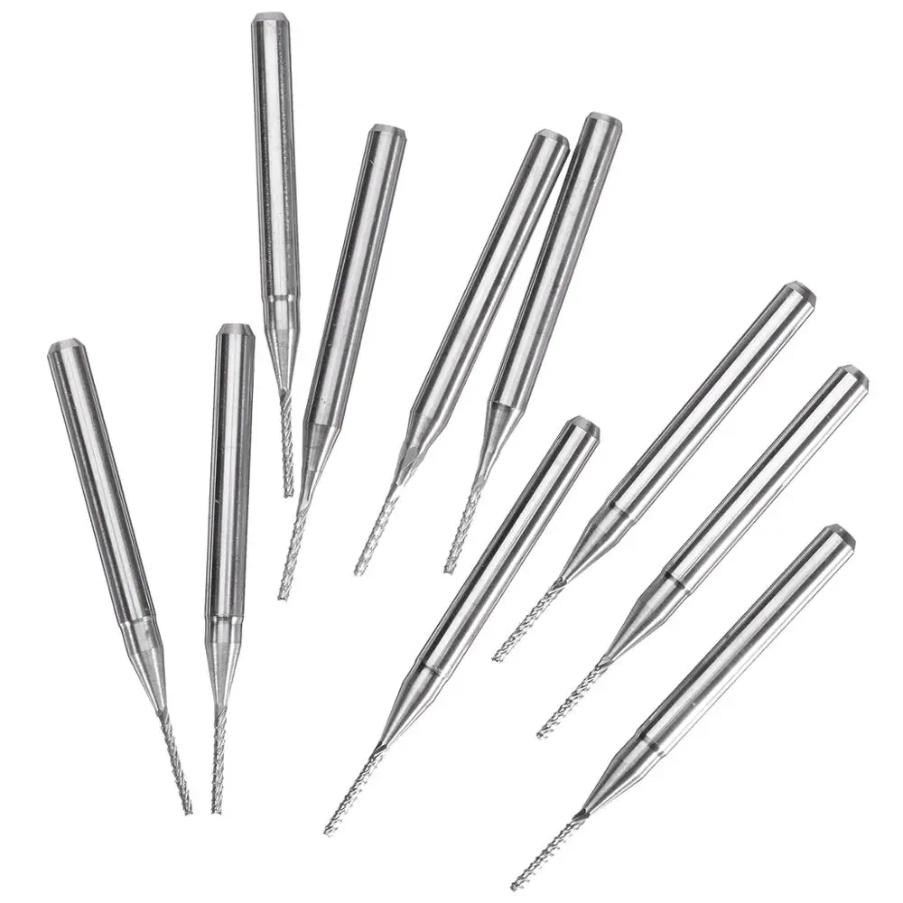 10Pcs Carbide End Mill HSS 4 Flutes 1*3.1*8mm Diameter Milling Cutter Straight Shank Router Bit Set CNC Tools | Инструменты