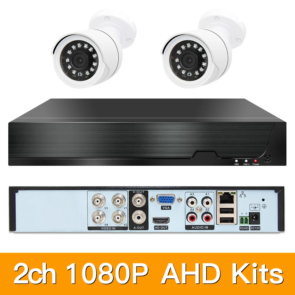 2ch 1080P AHD комплекты системы видеонаблюдения CCTV безопасности Гибридный DVR наружная