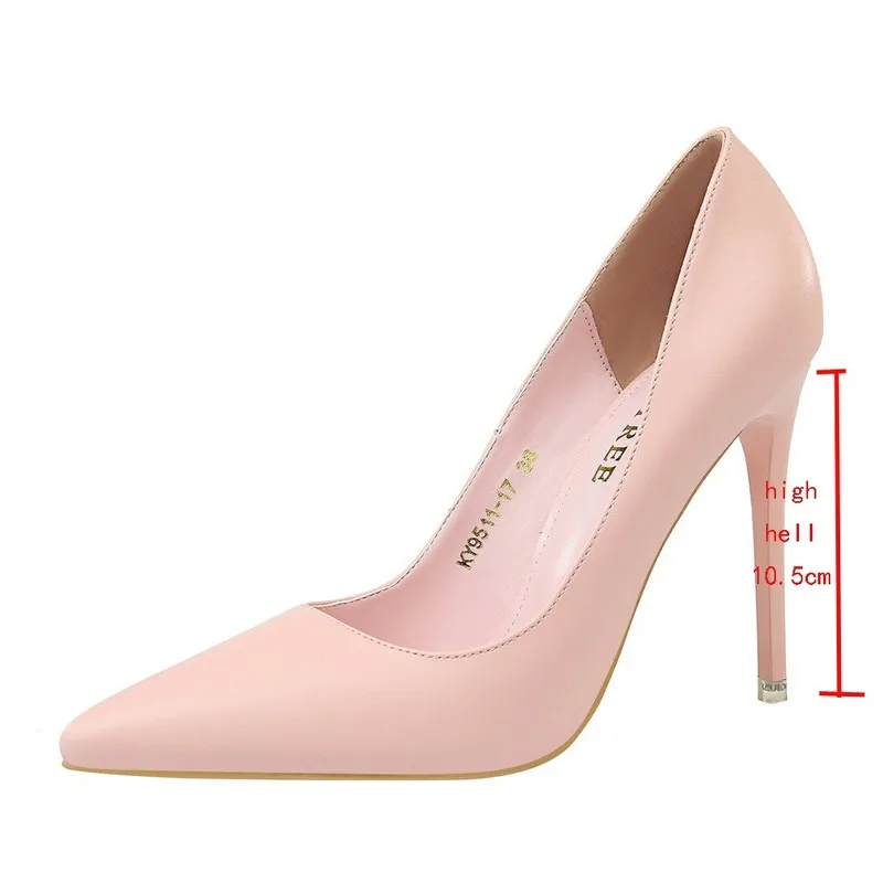 

ZHUISHU Plus Size 34-43 Hot Women Shoes Pointed Toe Pumps PU Dress High Heels 10.5cm Boat Wedding Office Shoes Women