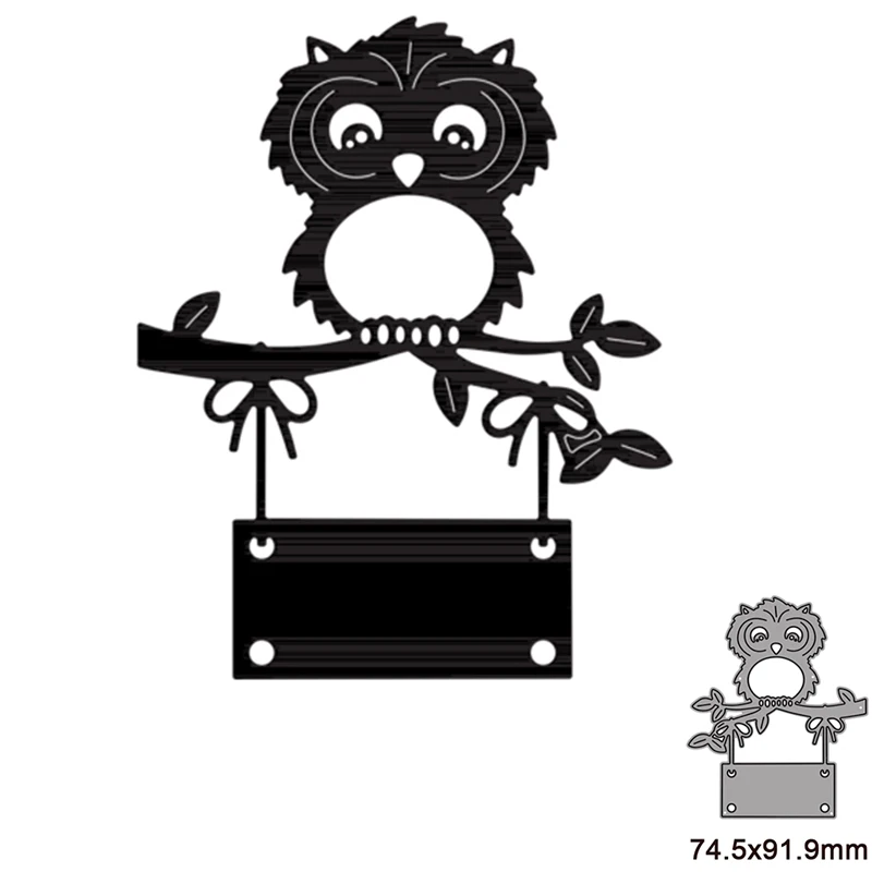 Милые животные Сова Дерево ветка деревянная доска металлические Вырубные штампы