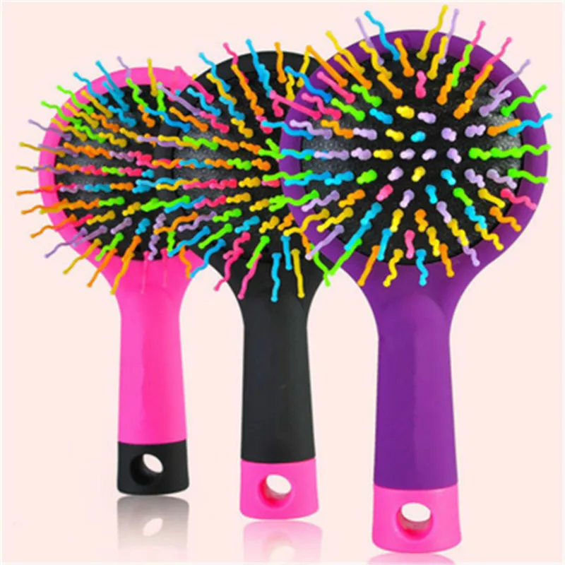 

Hair Comb Professional Rainbow Comb Rainbow Volume Anti-static Magic Hair Curl Straight Massage Comb Brush Mirror Styling Tools