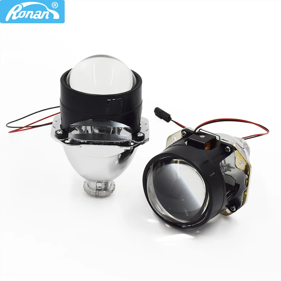 

Ronan 2pcs LHD 2.5 inch bi-xenon Ver 9.5 model car headlight projector lens for H1 H4 H7 socket car retrofit upgrade