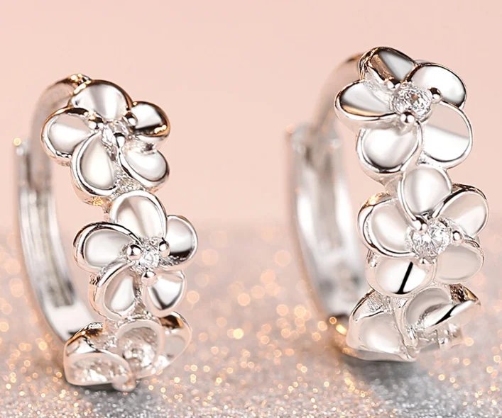 

UXN408 925 Sterling Silver Zircon Earrings for women