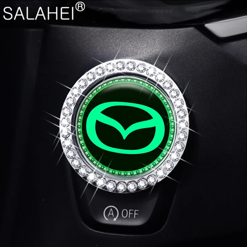 

1set Luminous Crystal Car One-Key Engine Ignition Key Ring For Mazda 2 3 5 6 M5 Ms CX-4 CX-5 CX-9 Car Interior Accessories Goods