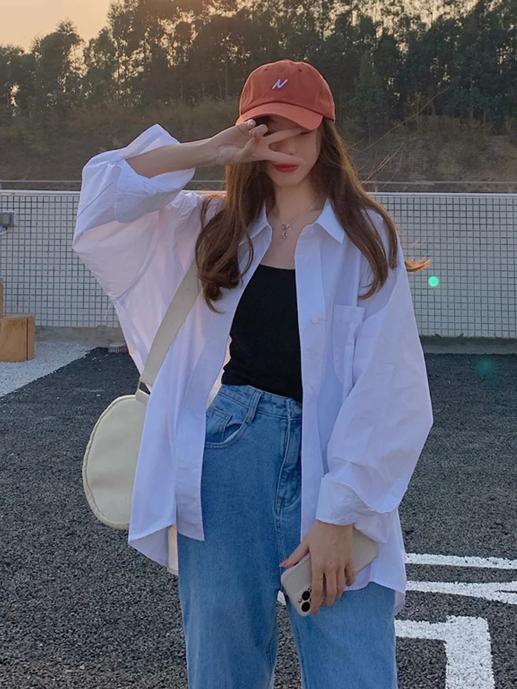 Blue shirt coat women's design sense 2021 new spring and autumn Long Sleeve Top | Женская одежда