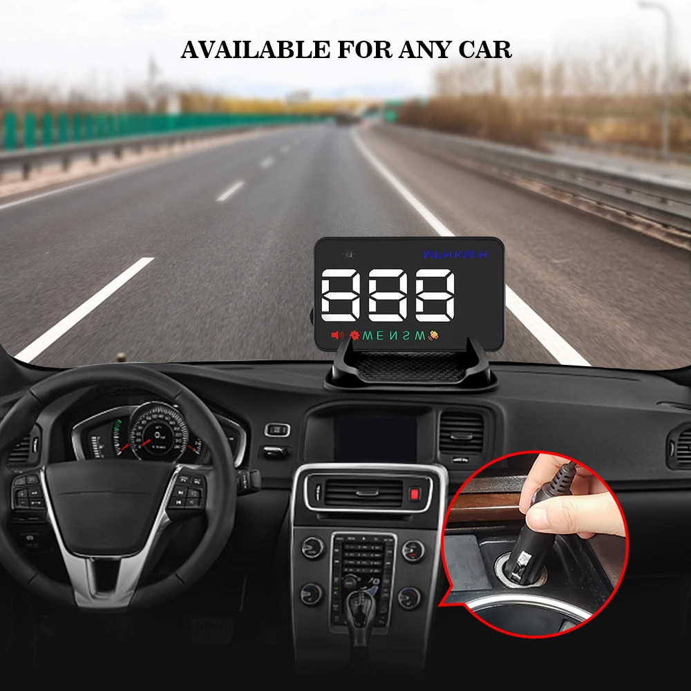 Автомобильный HUD GPS измеритель скорости цифровой дисплей с о головкой оповещение