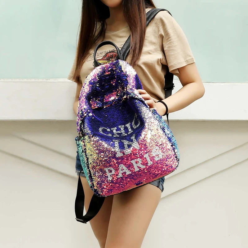 Рюкзак SHEE с блестящими блестками для женщин индивидуальный школьный ранец