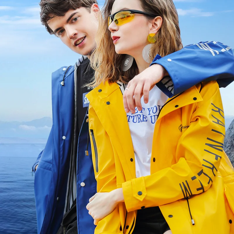 

Уличные Водонепроницаемые Дождевики с капюшоном, велосипедная модная куртка, Женский дождевик 2021, мужское пончо, мотоциклетный дождевик