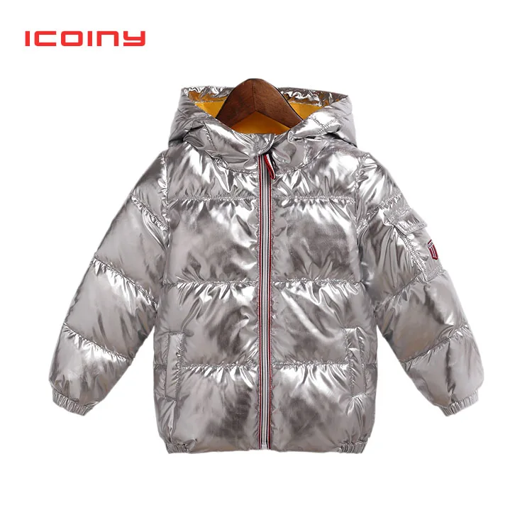 Пуховая хлопковая парка для мальчиков и девочек зимняя куртка золотого