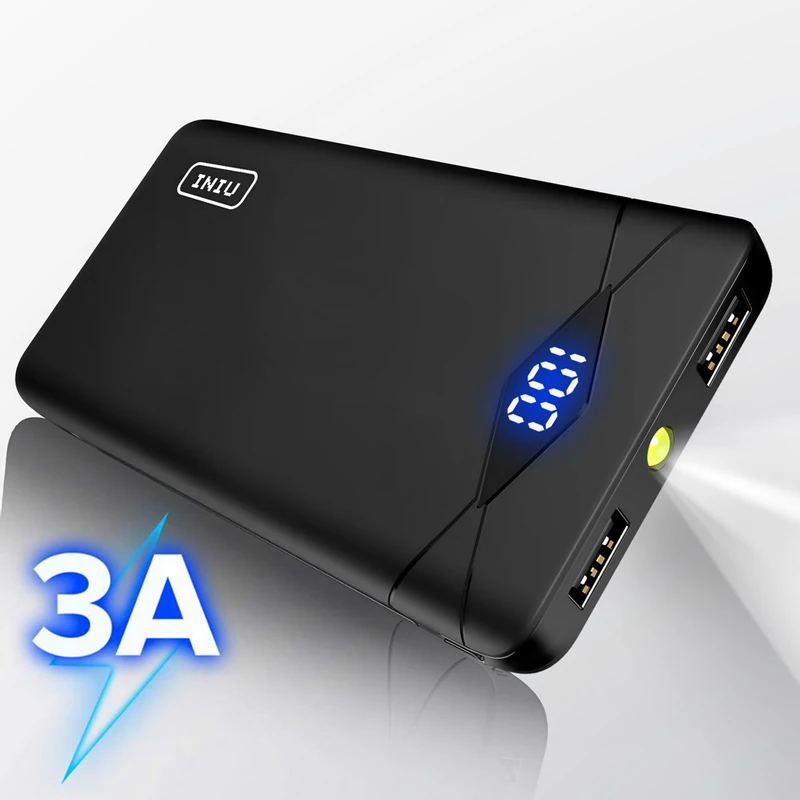 INIU 10000 мАч светодиодный внешний аккумулятор А 2 USB портативное зарядное устройство Внешний аккумулятор для Xiaomi Mi телефона