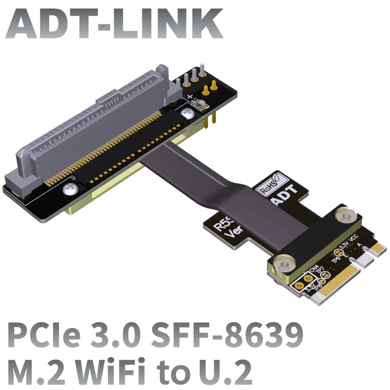 

U.2 nvme ssd to m.2 U2 to M2 key a.e. SFF-8639 wifi pcie extension cable for intel motherboard PCIe3.0x1 gen3 8G/bps
