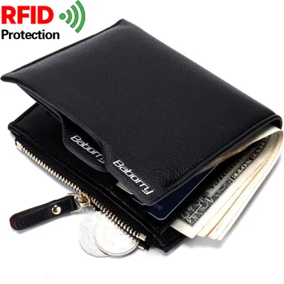 

Модный мужской кошелек с защитой от кражи и RFID-защитой, высококачественный кошелек из искусственной кожи, чехол для карт, сумка для монет, Му...