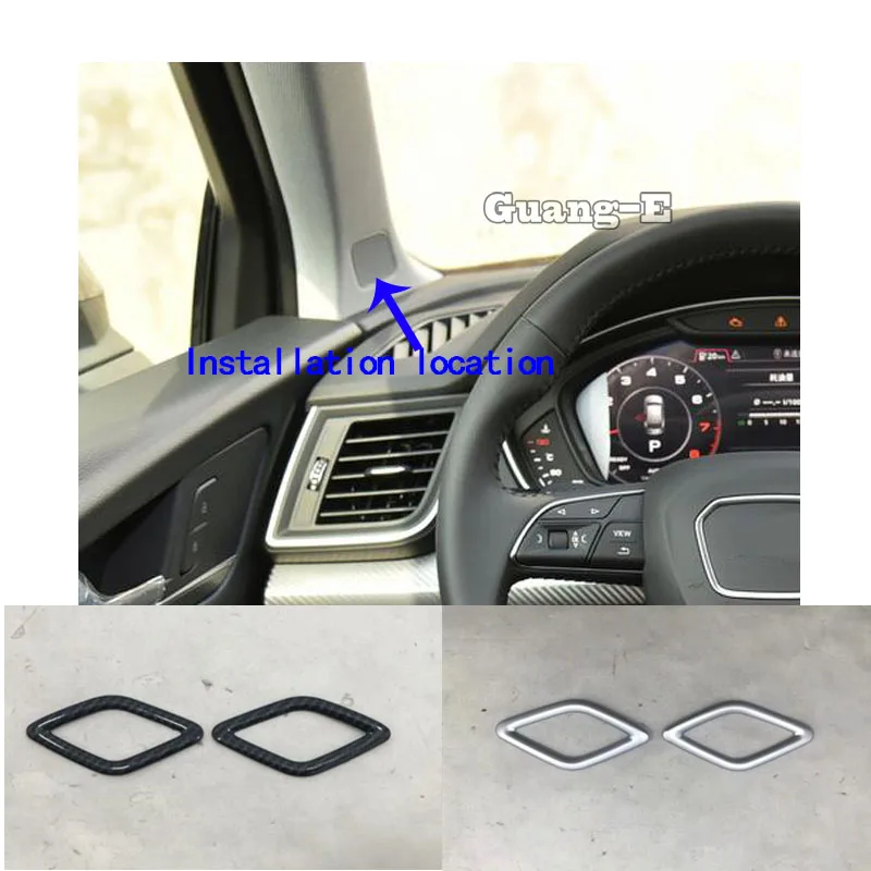 

For Audi Q5 Q5L 2018 2019 2020 2021 Chrome Stick Body A Column Audio Speak Window Windshield Side Triangle Lamp Trim 2pcs