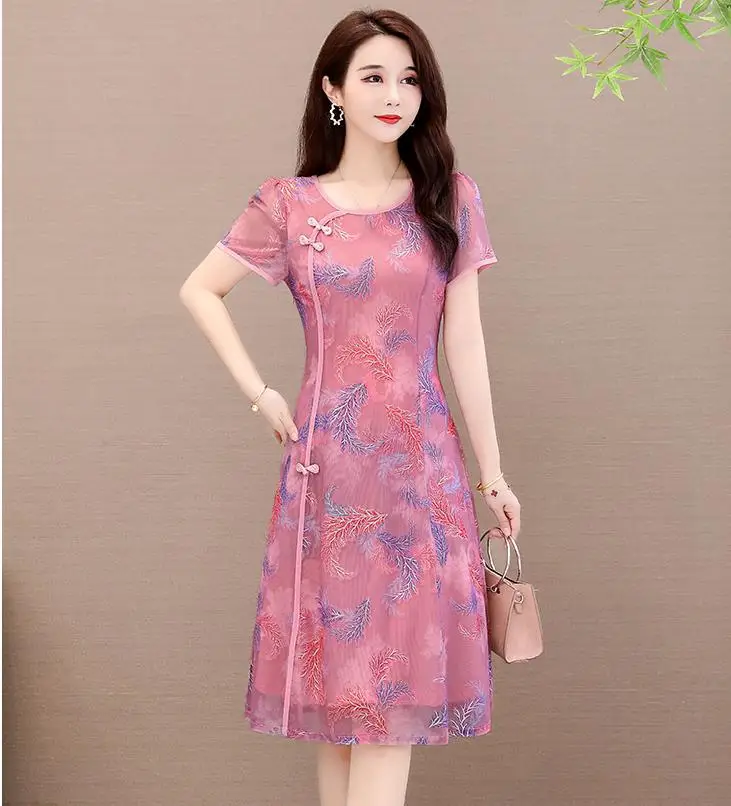 Женское шифоновое платье-трапеция до колен винтажное платье с цветочным принтом