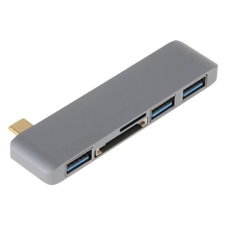 

5in1 Type C To USB 3.0 Hub Adapter SD TF Card Reader for chromebook MacBook Pro