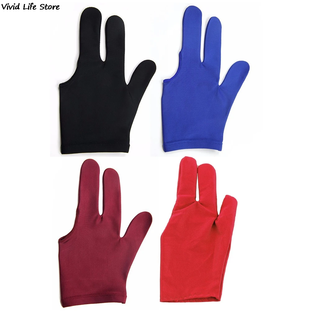 Spandex Snooker Billiard Cue Glove Pool Left Hand Open Three Finger Accessory for Unisex Women and Men 4 Colors | Спорт и