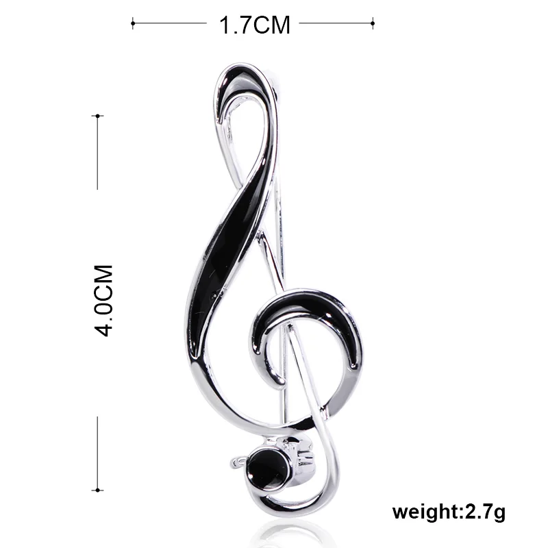 FUNMOR Simple Musical Note Shape Brooch Gold Color Black Enamel Brooches For Women Men Concert Jewelry Musician Lapel Pins Gifts | Украшения