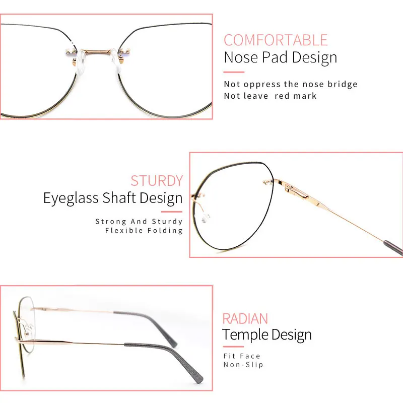 

KANDREA 2020 New Women Anti Blue Ray Coating Eyeglasses Classic Design Oversize Cat Eye Glasses Frame Female Clear Lens Eyewear