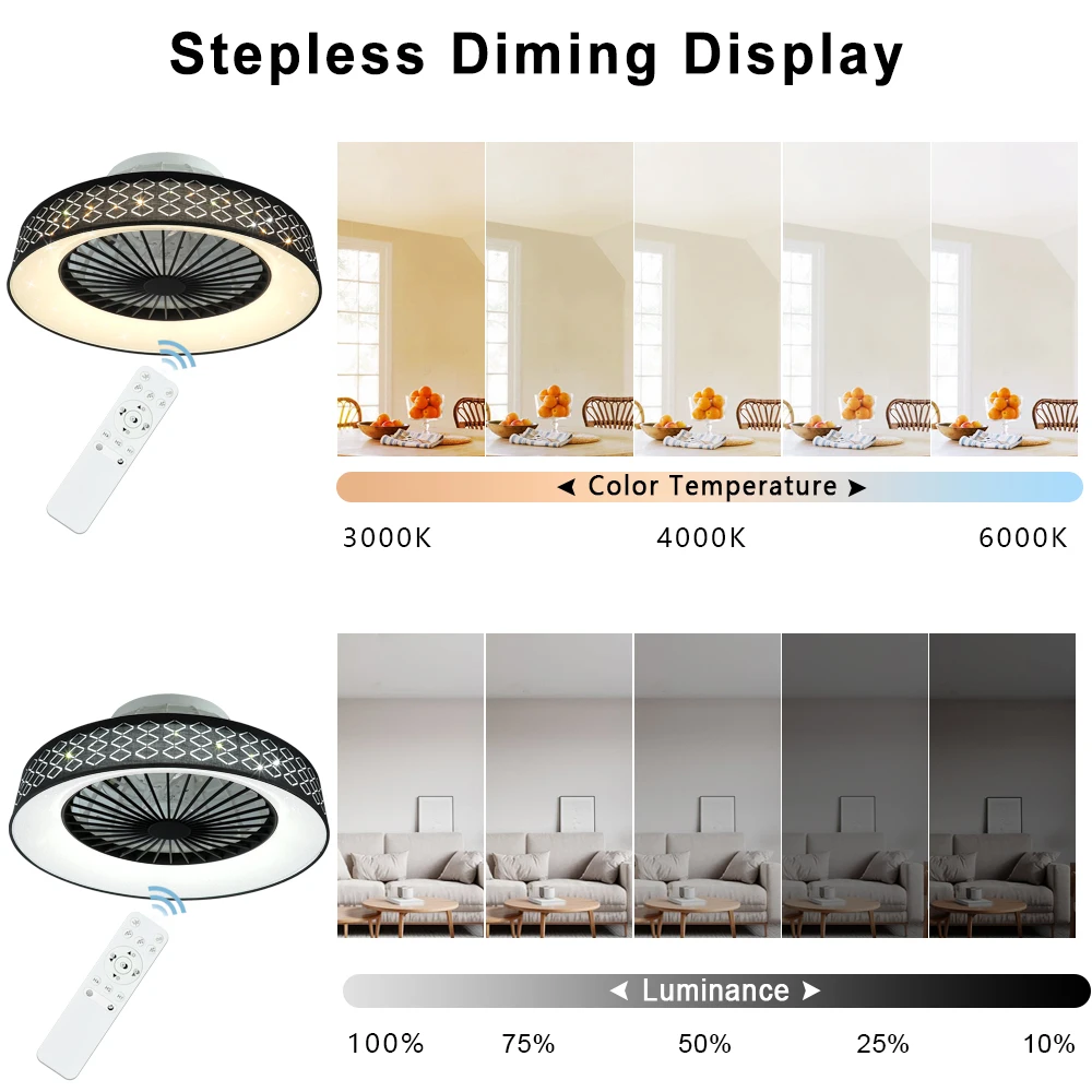 Потолочный вентилятор 47 см с регулировкой яркости светильник цвета | Освещение