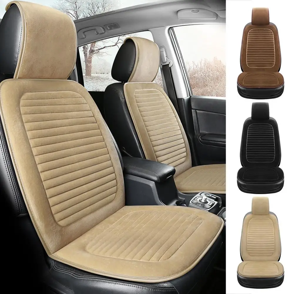 

Universal Car Seat Cover Short Plush Winter Warm Car Seat Cushion Coffee Color Beige Black Vehical Seat Protector