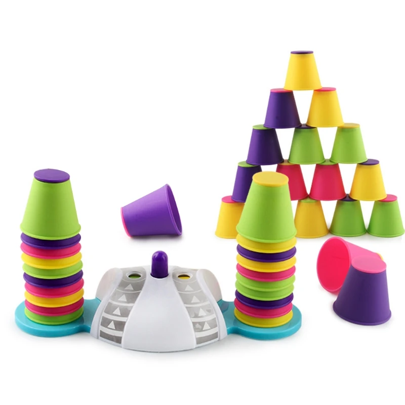 

32 Stacking Cups,Stacking Cup Set With Stacking Plate, Fast Family Matching, Fast Cup Game, Party Toys For Children And Adults
