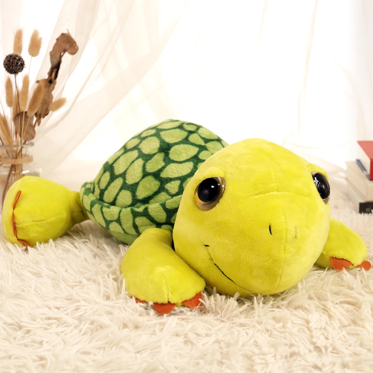 Плюшевая игрушка мягкая кукла мультяшное животное зеленый папа черепаха улыбка