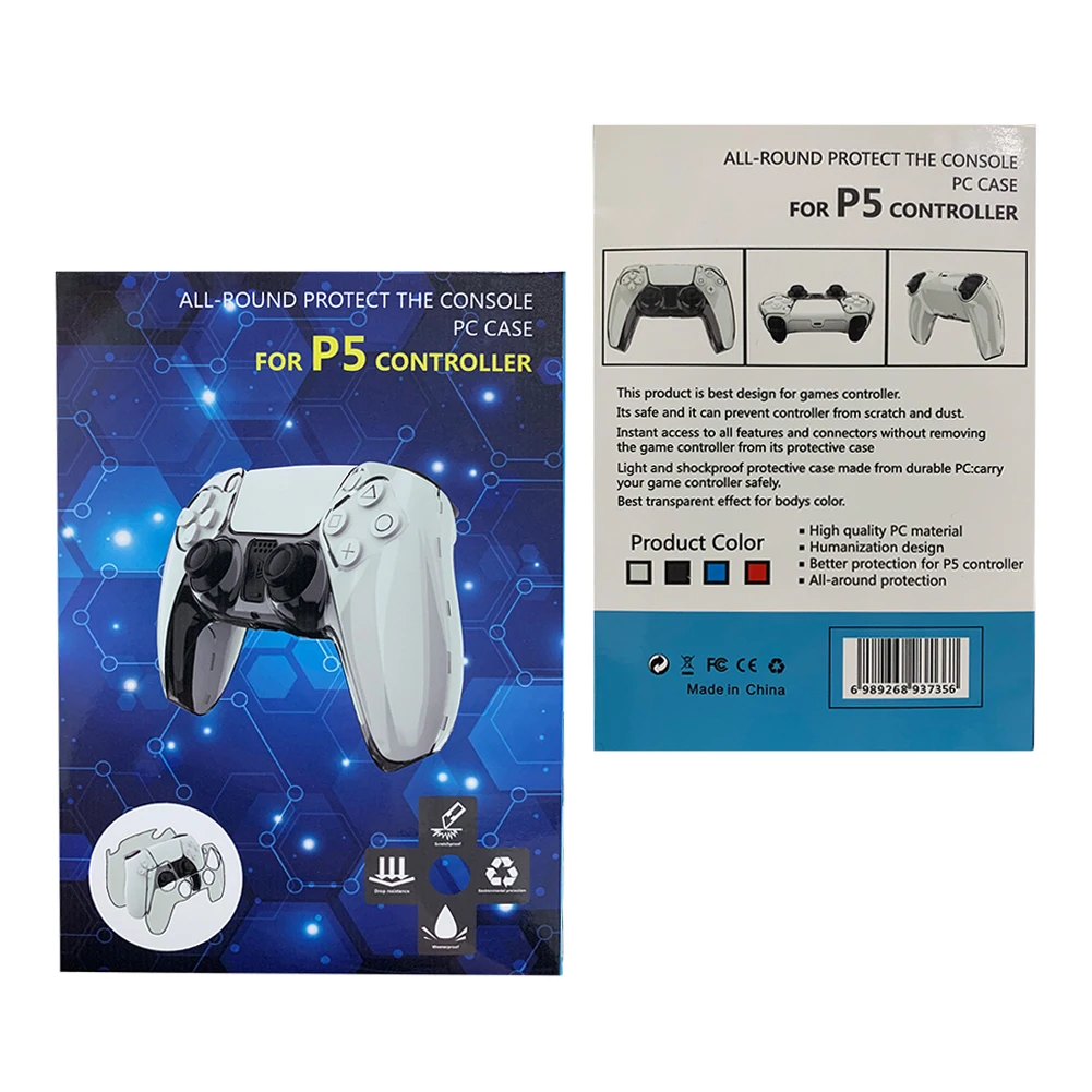 

For PS5 Clear PC Cover Non-slip Cover Case for PlayStation 5 PS5 Controller Dualsense Gamepad Skin Protection Transparent Shell