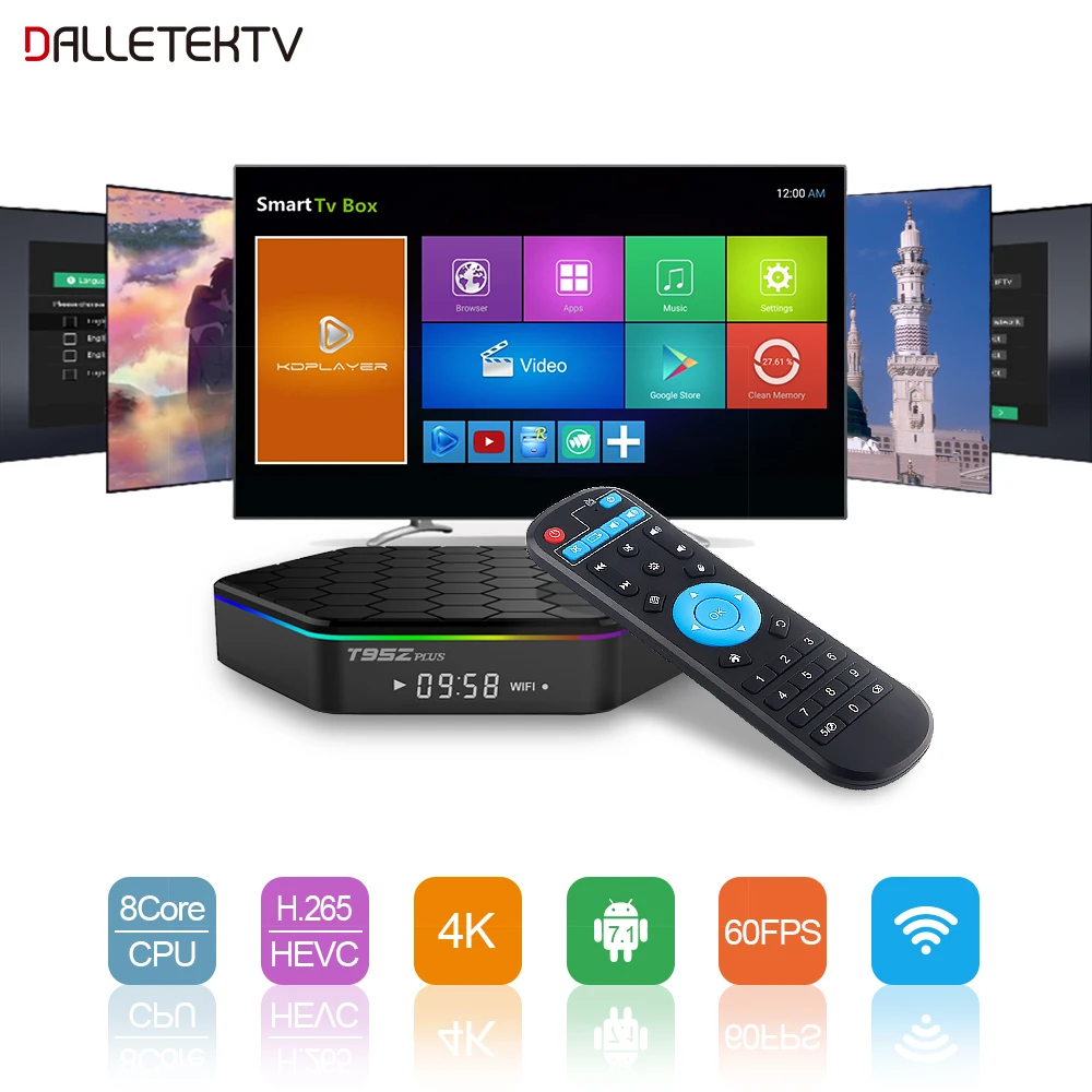 T95z Plus Android Smart Tv Box T95zplus Amlogic S912 2021 7 1 4K HD H.265 Dual Wifi медиаплеер Box|ТВ-приставки и