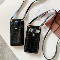universal crocodile leather phone bag for samsungiphonexiaomi wallet case women crossbody bag cover phone pouch pocket