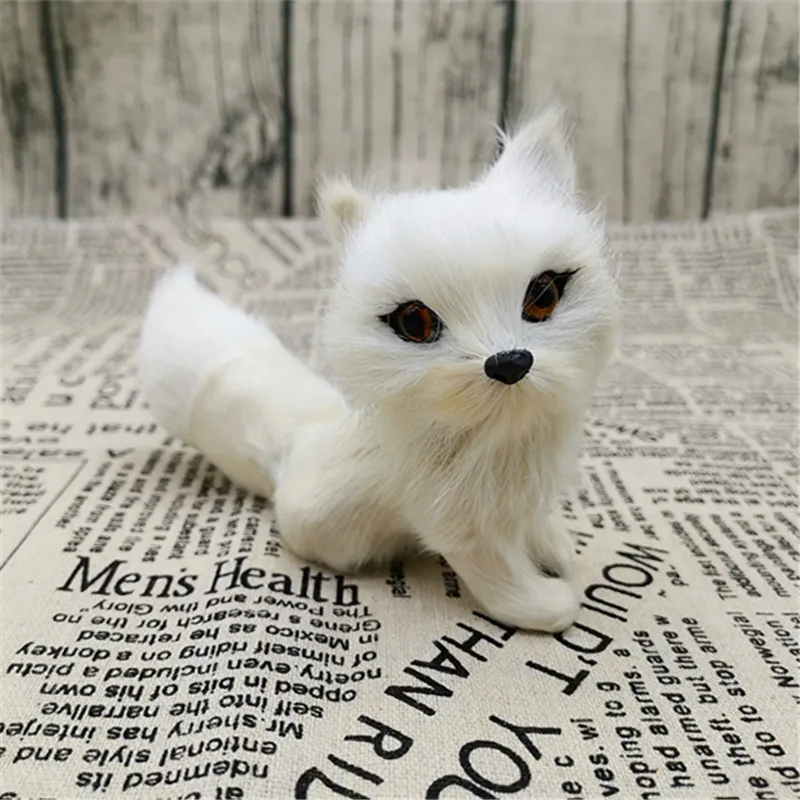 

Small DIY simulation fox toy mini squatting fox model home decoration wedding birthday Christmas gift 13.5*9.5cm