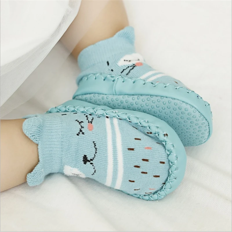 

3 pairs in random Spring Baby Socks With Rubber Soles Infant Sock Newborn Children Floor Socks Shoes Anti Slip Soft Sole Sock