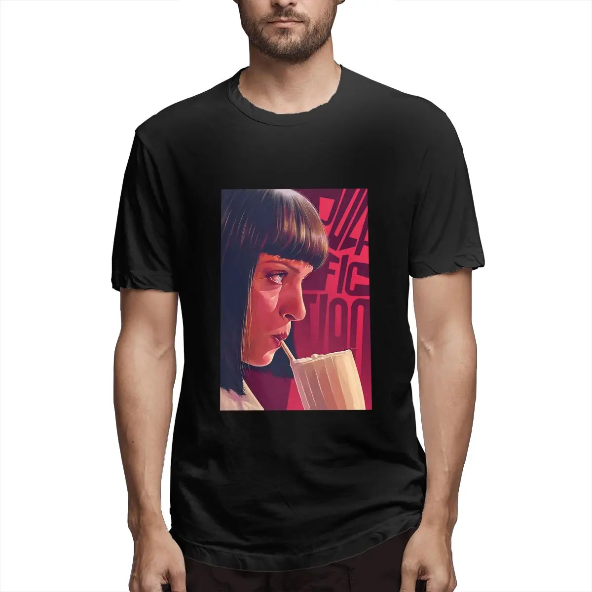 Миа Уоллес Криминальное чтиво для девочек красивые мужчин футболка с короткими