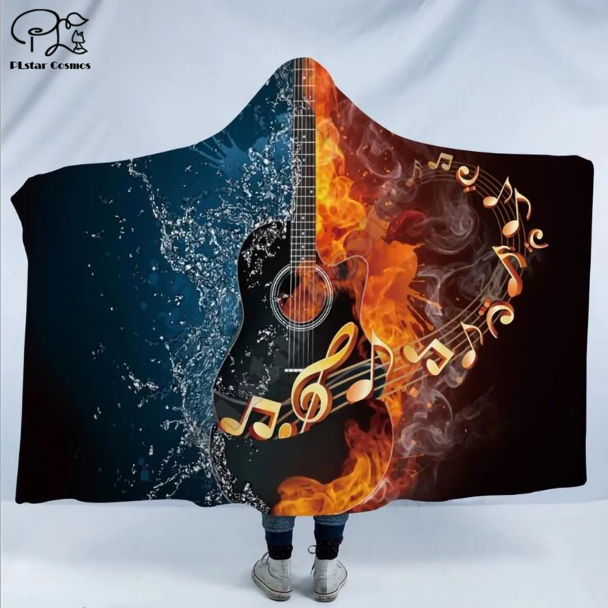 

Galaxy pattern Hooded Blanket Adult colorful child Sherpa Fleece Wearable Blanket Microfiber Bedding style-4