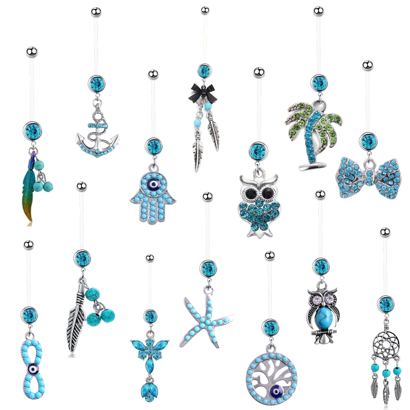 1 шт. гибкое пирсинг для пупка кольцо беременных и тела живота Ловец снов кольца