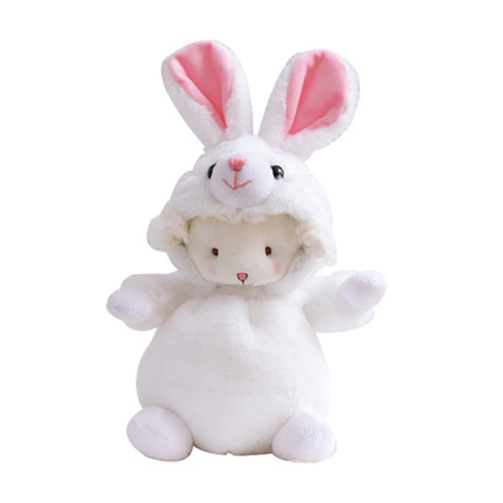 

Cute little lamb cos big gray wolf big brown bear little white rabbit plush toy shake sound with sheep doll child's birthday gif