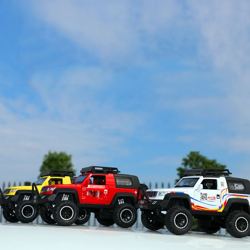 

High Simulation 1/32 Beiqi Jeep Truck Diecast Model Car Metal Alloy Cars Lights Toys Vehicles For Kids Gifts For Children