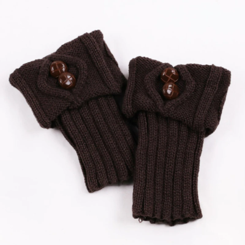 

Women Winter Short Leg Warmers Knitted Fashion Button Boot Socks Toppers Cuffs Female Foot Warmers Fashion Boots Accessories