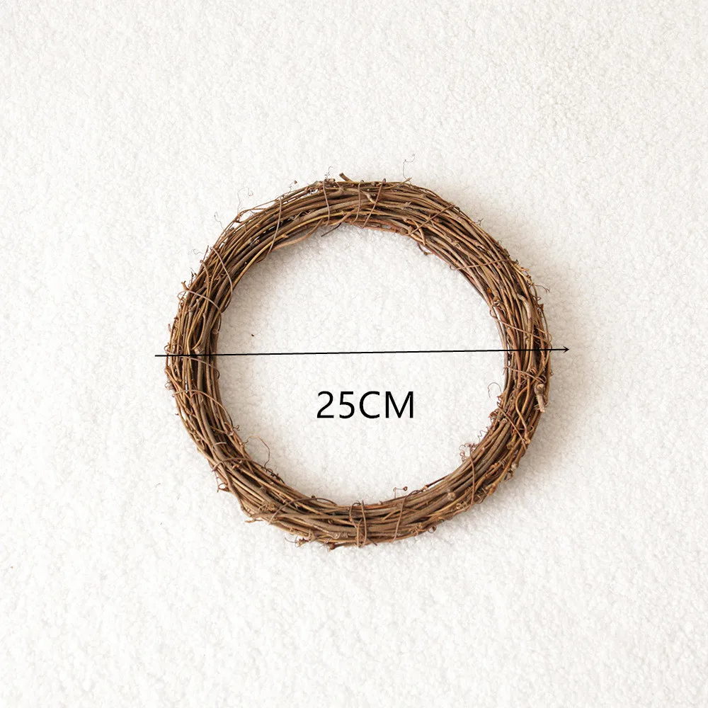 25 cm 1 шт. ротанг венок-гирлянда 15/20/25/30 см самодельный венок вечерние Свадебные украшения для Рождественская гирлянда год украшение дома - Цвет: 25 cm