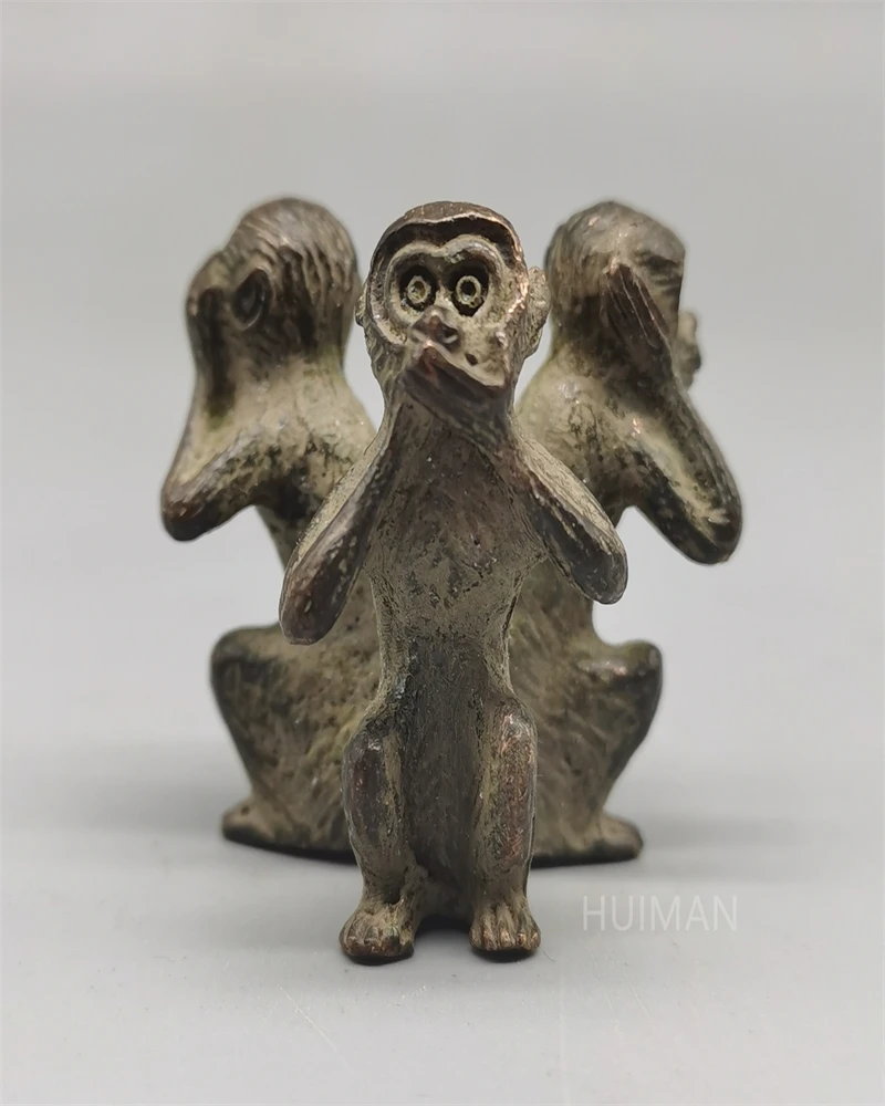 

Chinese Elaboration Bronze “ Monkeys ” Metal Handicraft Home Decoration
