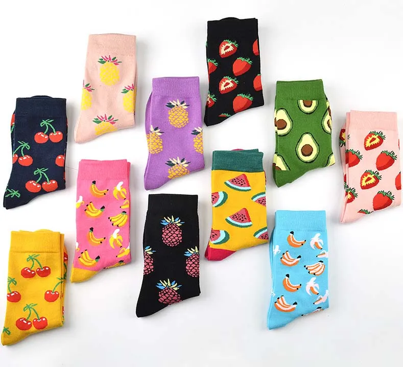 Скейтборд женские Chaussette Homme модные Фрукты Ананас черешня мужские носки Европейский США хип хоп Уличная команда Meias забавные носки