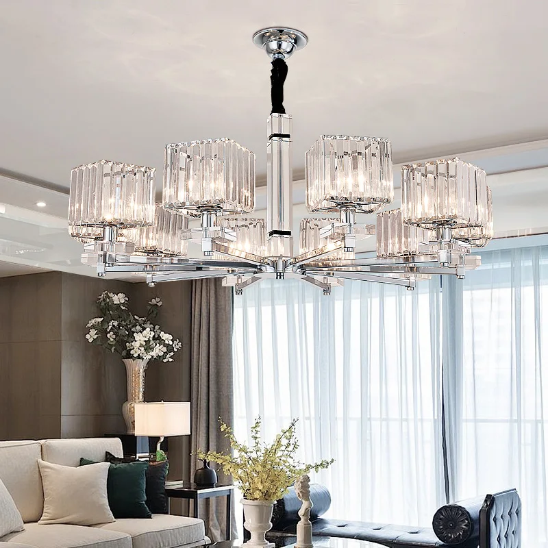 

Modern Design Chrome Led Pendant Lights Crystal Led Pendant Chandeliers Lamp Living Room Decor Hanging Light Fixtures Luminaire