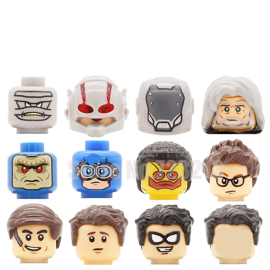 

Feleph X0134 Tony Comics Figure Head Set Wally West The Flash Ego Wasp Peter Hush Mongul Coulson Building Blocks Bricks Toy