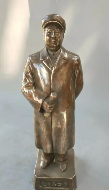 

Chinese Old Brass Handmade Carved Mao Zedong Brass Statue