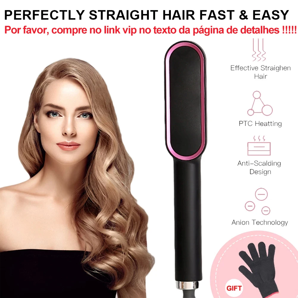 

Professional Hair Straightener Ceramic Electric Straightening Beard Brush Men Fast Heating Beard Straightener Comb Styler