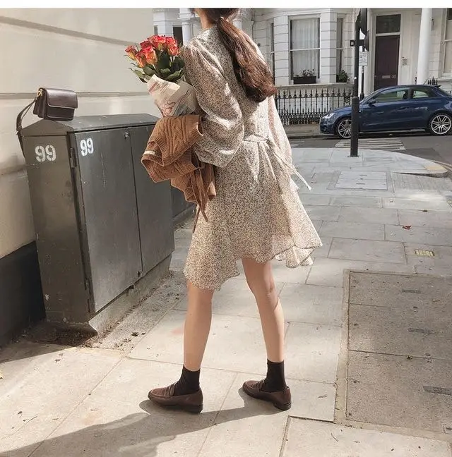 Осенние базовые платья для женщин милое платье в стиле преппи девушек японском и